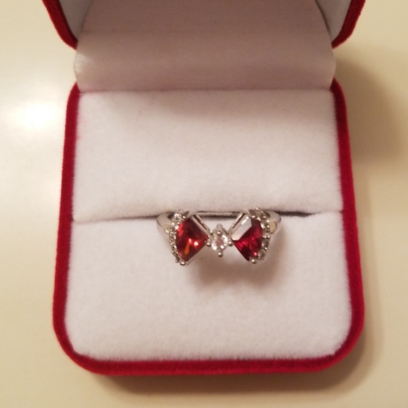 💟Nib Garnet 925 Stamped Ring Size 7 - Picture 4 of 6
